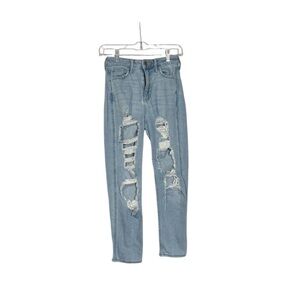 Hollister Ultra High Rise Mom Jeans Ripped Size 0